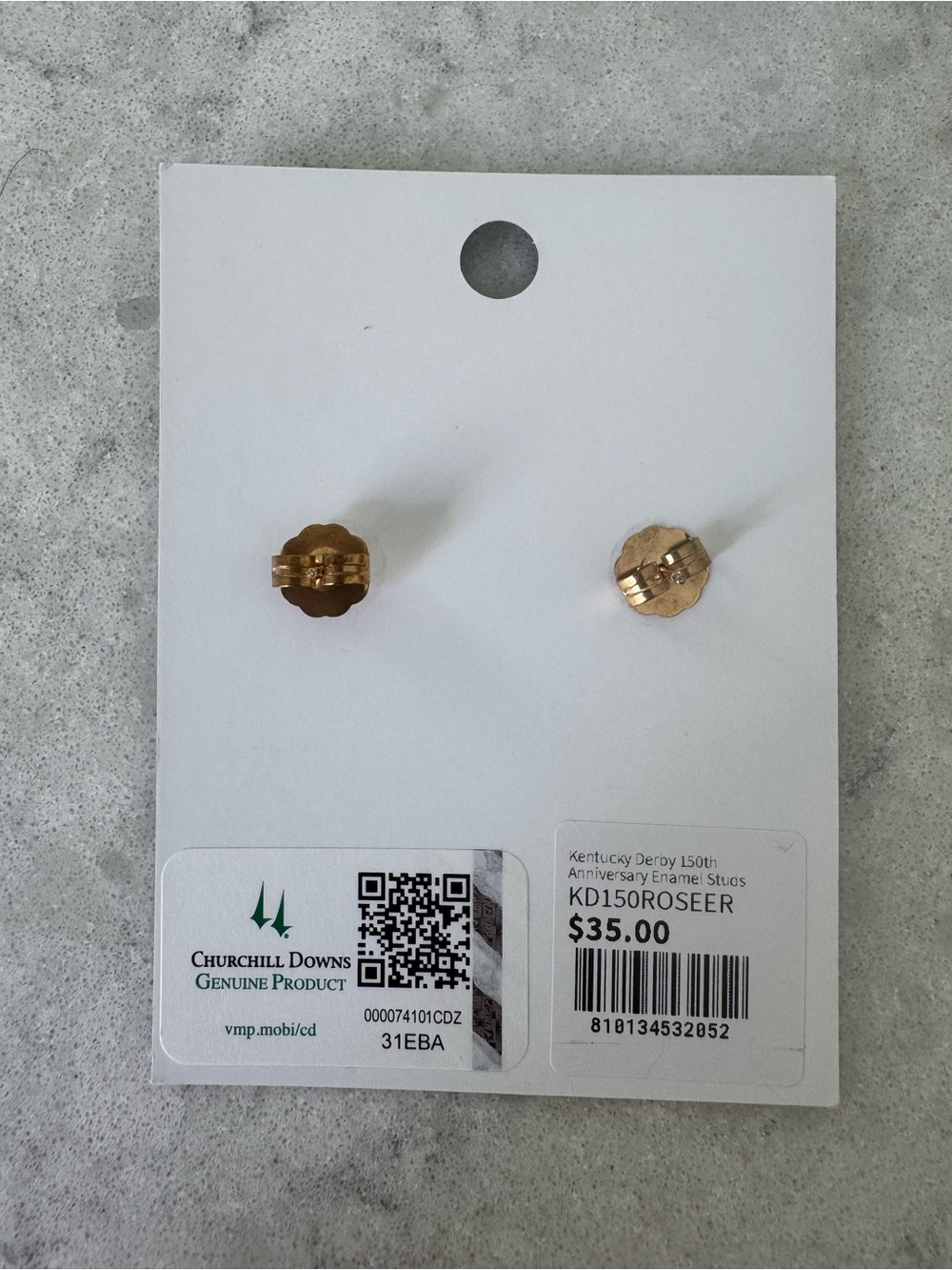 Brianna Cannon Red Rose Horseshoe Stud Earrings NWT Kentucky Derby Party - Picture 2 of 2